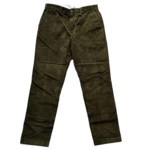J.Crew Broken In Stretch Corduroy Pants Straight Fit Mens Chino 34x32 Olive